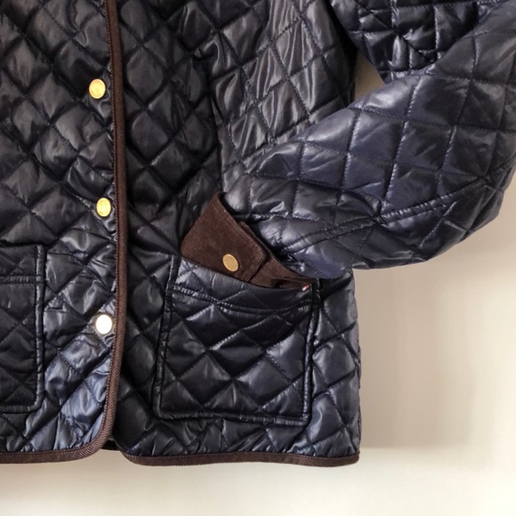 Tommy Hilfiger Quilted Navy Snap Puffer Jacket S - Picture 4 of 6